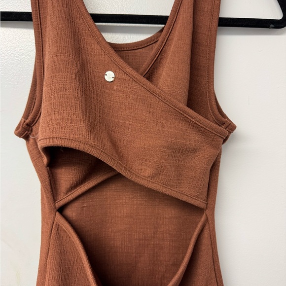 Roxy Good Keepsake XS Mini Dress Brown Cutout Cross Back Coastal Cowgirl Boho Y - Picture 7 of 12